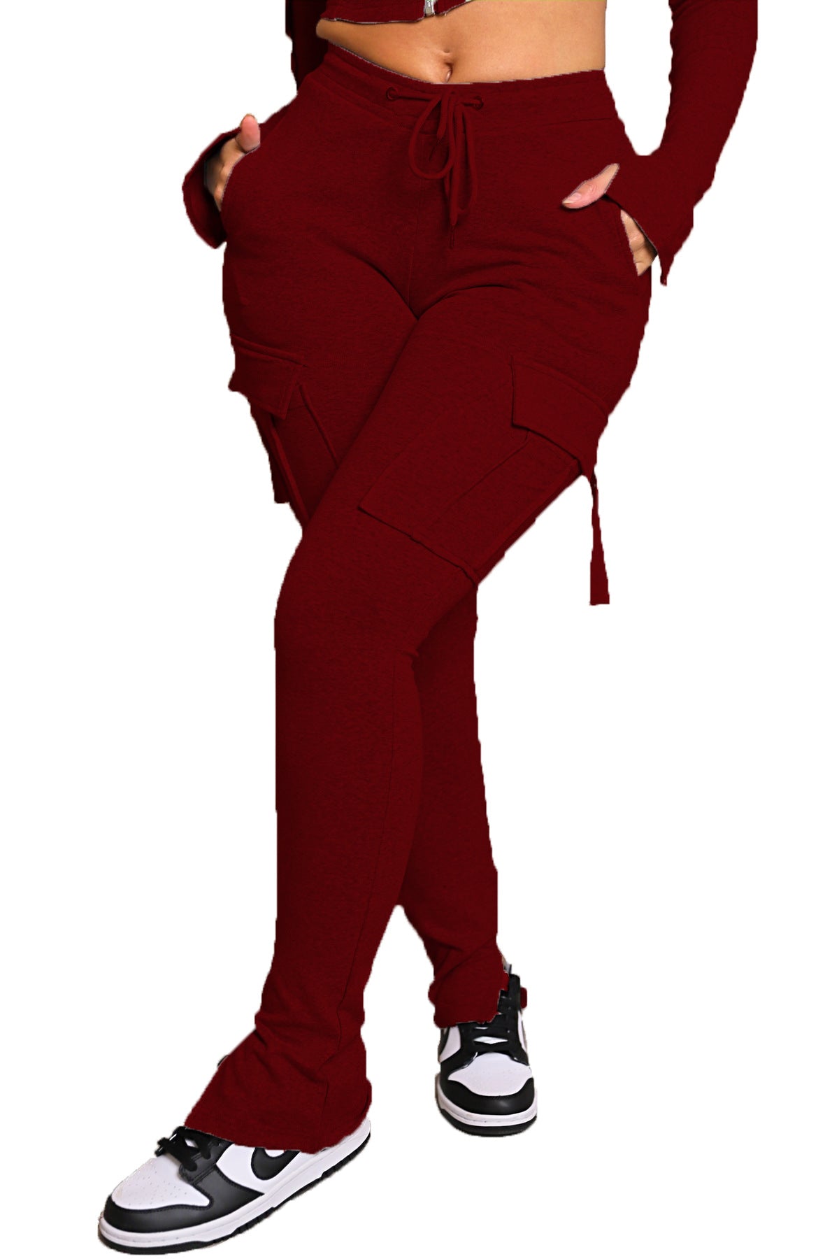 High-Waisted Wide Leg Cargo Pants with Pockets for Women