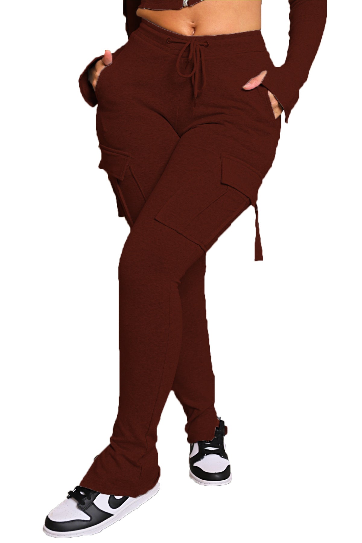 High-Waisted Wide Leg Cargo Pants with Pockets for Women