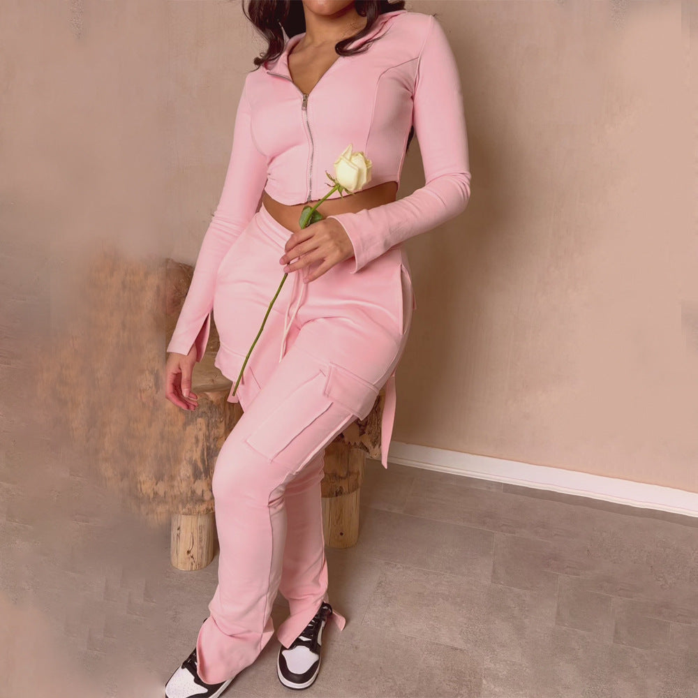 High-Waisted Wide Leg Cargo Pants with Pockets for Women