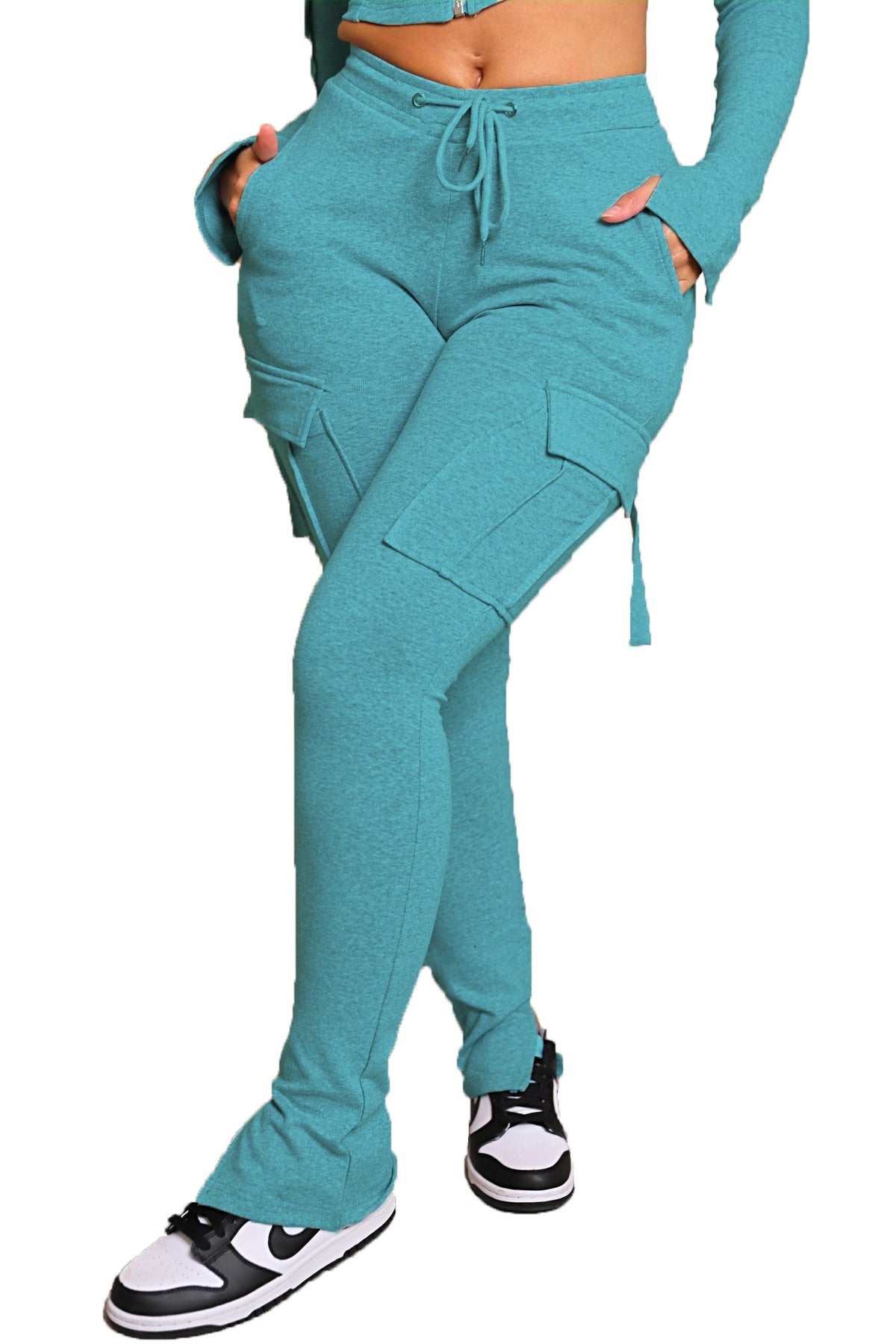 High-Waisted Wide Leg Cargo Pants with Pockets for Women